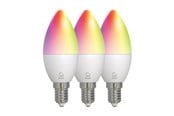 Smarthus - Deltaco SMART HOME - LED light bulb - shape: C37 - E14 - 4.9 W - RGB light - 2700-6500 K - white (pack of 3) - SH-LE14C37RGB02-3P