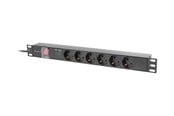 Strømkabel (ekstern) - Lanberg - power distribution unit - 2500 Watt - PDU-06F-0200-IEC-BK