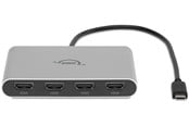 USB-hub - OWC USB-C Quad HDMI 4K Display Adapter with DisplayLink USB-hub - 4 porter - Sølv - OWCCADPDL4HDMI