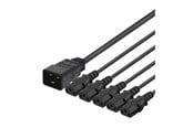 Strømkabel (intern) - Deltaco - power splitter - IEC 60320 C20 to power IEC 60320 C13 - 2 m - DEL-113N