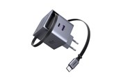Mobil - Adaptere og ladere - UGREEN 65 W GaN Fast Charger with Retractable Cable - 65825