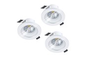Lamper - EGLO SALABAT INNEBYGD. SETT Ø88 3X450LM 4000K SPJELD. IP44 HVIT - 31866