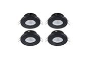 Lamper - EGLO MAZUBY 1 INNEBYGD. SETT Ø85 4X500LM 3000K SPJELD. IP44 SVART - 31884