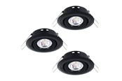 Lamper - EGLO SALICETO MINI-PUCK INNEBYGD. KIP Ø77 3X350LM 3000K FUKTIG. SVART - 31929