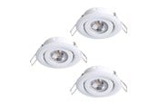 Lamper - EGLO SALICETO MINI-PUCK INNEBYGD. KIP SETT Ø77 3X350LM 3000K HVIT - 31931