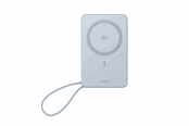Nødlader - UGREEN MagFlow Qi2.2 25 W Magnetic Wireless Powerbank with Built-in Cable Nødlader - Sølv - 10000 mAh - 65958