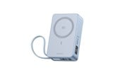 Nødlader - UGREEN MagFlow Qi2.2 25 W Magnetic Wireless Powerbank with Retractable Cable Nødlader - Sølv - 20000 mAh - 65959
