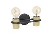 Lamper - EGLO CHIEVELEY VEGG 2XE27 SVART/NATUR FSC - 43542