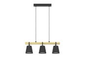 Lamper - EGLO BOYLE LANGBORD 3XE27 L780 SVART/NATUR FSC - 43636