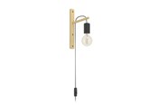 Lamper - EGLO POCKLEY VEGG E27 SVART/TRE FSC - 44013