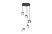 Lamper - EGLO CIAMPINO CLUSTER 5XE27 SVART/SVART TRANSP. - 901194