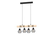 Lamper - EGLO TOWNSHEND 5 LANGBORD 4XE27 L700 SVART/TRE - 34041