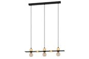 Lamper - EGLO BRAMERTON LANGBORD 3L E27 SVART/TRE FSC - 43752