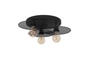 Lamper - EGLO IKESTON TAKLAMPE 3L E27 SVART/GRILL - 43728