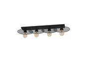 Lamper - EGLO IKESTON TAKLAMPE 4L E27 SVART/GRILL - 43729