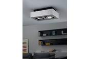 Lamper - EGLO LOKE 1 TAKLAMPE 2L BØRSTET ALUMINIUM - 91353