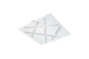 Lamper - EGLO SORRENTA TAKLAMPE 290X290 HVIT/KLAR/KRYSTALL - 93764