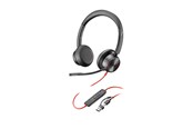 Hodetelefoner - HP Poly Blackwire 8225 Stereo Microsoft Teams Certified USB-C Headset +USB-C/A Adapter (8X225AA) - 8X225AA