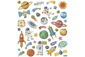 Hobbyartikler - Creativ Company - Space Stickers 1 Sheet - 29078