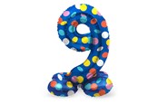 Leketøy - Folat BV Standing Foil Balloon Colorful Dots Number 9 - 72cm - 63979
