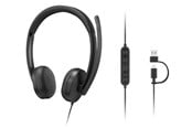 Hodetelefoner - Lenovo Wired VoIP Headset 5000 (Teams) USB-C - 4XD1R88995