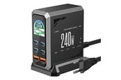 Mobil - Adaptere og ladere - BlitzWolf BW‑S31 240W 6‑Port USB‑C + USB‑A PD Desktop Charger - BW-S31