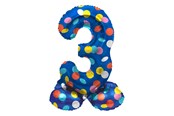 Leketøy - Folat BV - Standing Foil Balloon Colorful Dots Number 3 - 72cm - 63973