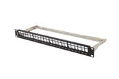 Tilbehør - Lanberg Patch Panel Blank 24-Port 1U 19" FTP for Keystone Modules Black - PPKS-0924-B