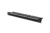 Tilbehør - Lanberg Patch Panel 24-Port 1U 19" CAT.6A UTP w/ Cable Organizer Black - PPUA-1124-B