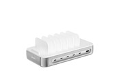 Mobil - Adaptere og ladere - 4smarts Charging station Team 100W 1x USB-A port 5x USB-C ports includes 6 cables silver - 541281