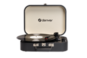 Platespiller - DENVER VPL-130DGR Retro designed suitcase turntable with PC recording via USB - Platespiller Svart - VPL-130DGR