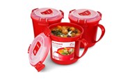 Kjøkkentilbehør - Sistema 656ml Medium Soup Mug 3 Pack - 82012