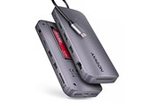 USB-hub - AXAGON Gen2Combo 12-in-1 USB-C 10 Gbps HUB USB-hub - USB 3.2 - 12 porter - Grå - HMC-12GM2