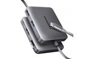 USB-hub - AXAGON SuperSpeed USB-C Hub USB-hub - USB 3.0 - 5 porter - Sølv - HMC-5HL