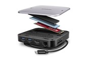 USB-hub - AXAGON UFO 9-in-1 USB-C 10 Gbps HUB USB-hub - USB 3.2 - 8 porter - Svart - HMC-UFO