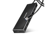 USB-hub - AXAGON SuperSpeed USB-A Flat Hub with 1 m Cable USB-hub - USB 3.2 - 7 porter - Svart - HUE-F7A