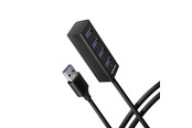 USB-hub - AXAGON SuperSpeed USB-A Mini Hub with 1.2 m Cable USB-hub - USB 3.2 - 4 porter - Svart - HUE-M1AL