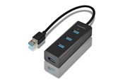 USB-hub - AXAGON USB-A 3.0 Hub with Micro USB Power Connector USB-hub - USB 3.2 - 4 porter - Svart - HUE-S2B