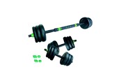 Sport & Fitness - ASG 15 kg. Vægtsæt m. Runde skiver - Sort/Grøn - ASG4469BL/GR