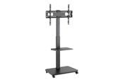 Veggmontering, AV-braketter & AV-møbler - Gembird TV floor stand with caster wheels 37"" - 75"" bl - Max 40 kg - recommended for 75" - TVS-75S-02