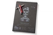 Blokker & Notisbøker - SMLT Drawing pad with BLACK paper. A4. 165g. - SM105-A4