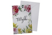 Hobbyartikler - SCANSEASON Card with envelope flower congratulations11*17cm - 100262