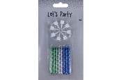 Hobbyartikler - Hobby Mate Cake candle with holder 8 pcs. boy - 20190011