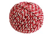 Hobbyartikler - SCANSEASON Cotton yarn gift ribbon red/white 40 meters - 444513