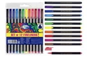 Skrive- & Tegneverktøy - CENTRUM Fiber pen 12 pcs. ass. Triangular. - 80255