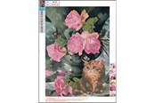 Hobbyartikler - CENTRUM Diamond Painting 30*40cm. Cat and flower - 89755