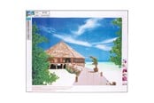 Hobbyartikler - CENTRUM Diamond Painting 40*50cm. BEACH WITH HOUSE - 89760