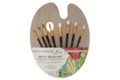 Hobbyartikler - Creative Craft Group Wooden palette with 8 brushes. - AR0822/GE