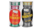 Hobbyartikler - Creative Craft Group Gift ribbon 6 wide rolls in round box. Ace - CR0998K/GE