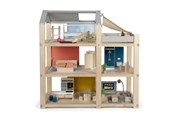 Dukker & Tilbehør - Small Foot Natural Doll House with Furniture - 12541